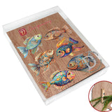 Coastal Fish Decorative Wooden Clip-on Ornaments Set of 6 by G. Debrekht - Coastal Decor - 8090034C-S6