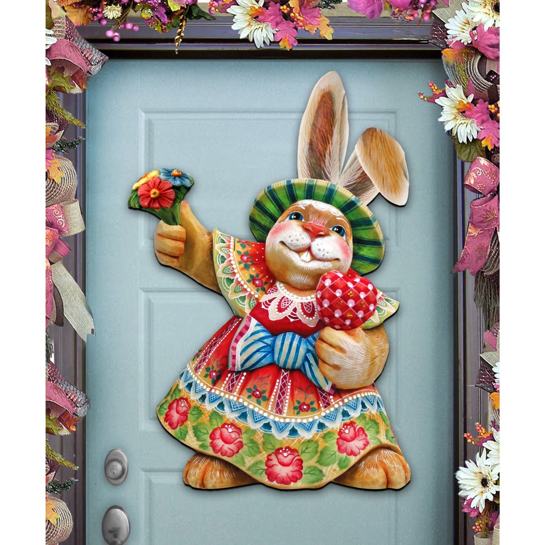 Easter Mommy Bunny Door Decor by G. DeBrekht - Easter Spring Decor - 8154421H