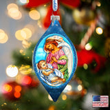 Adorno de cristal con forma de gota con toque angelical de G. DeBrekht - Decoración navideña - 757-022