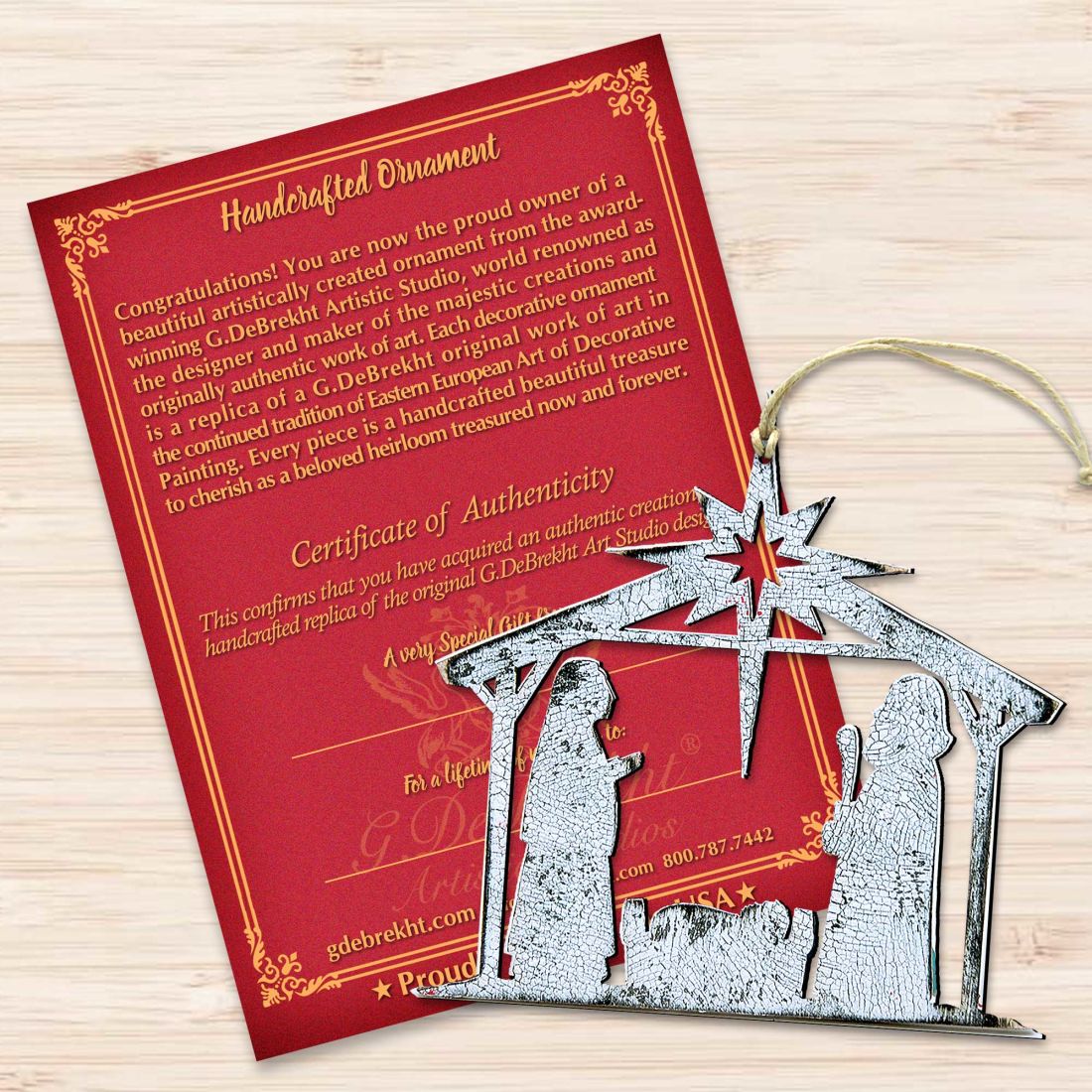 Adornos rústicos de madera para el Nacimiento con forma de estrella de G. DeBrekht - Decoración navideña - 8198851