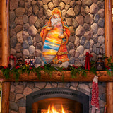 Decoración navideña para puerta con paseo en surf tropical de Papá Noel, de G. Debrekht - Decoración navideña de muñeco de nieve de Papá Noel - 8691413H