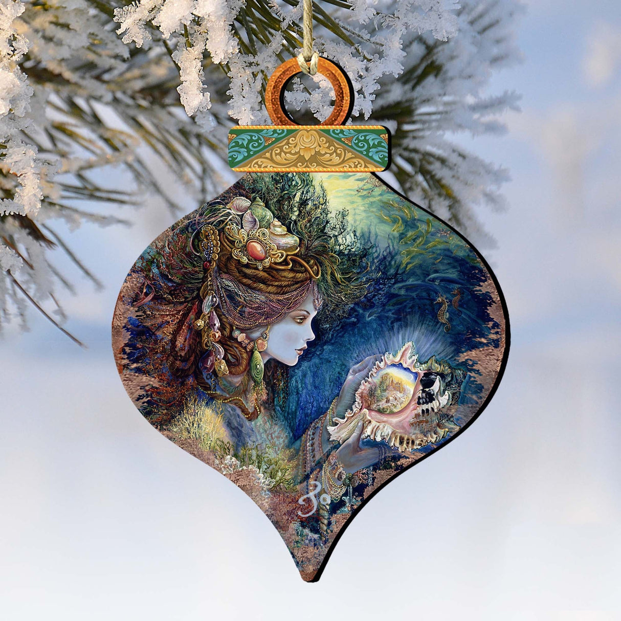 Daughter of the Deep Wooden Ornaments by Josephine Wall - Coastal Sea-Life Decor - 845617-JW