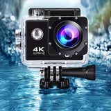 Cámara de acción 4K 30FPS de 12 MP - Cámara deportiva Full HD con conexión wifi - Cámara HD para ciclismo, buceo y exteriores con tarjeta de 32 GB