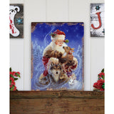 Santa Little Friends Art Wooden Wall Art by D. Gelsinger - Christmas Santa Snowman Decor - 95602B-9914
