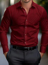 Business Men's Diagonal Striped Shirt Casual Plus Size - Lootquake