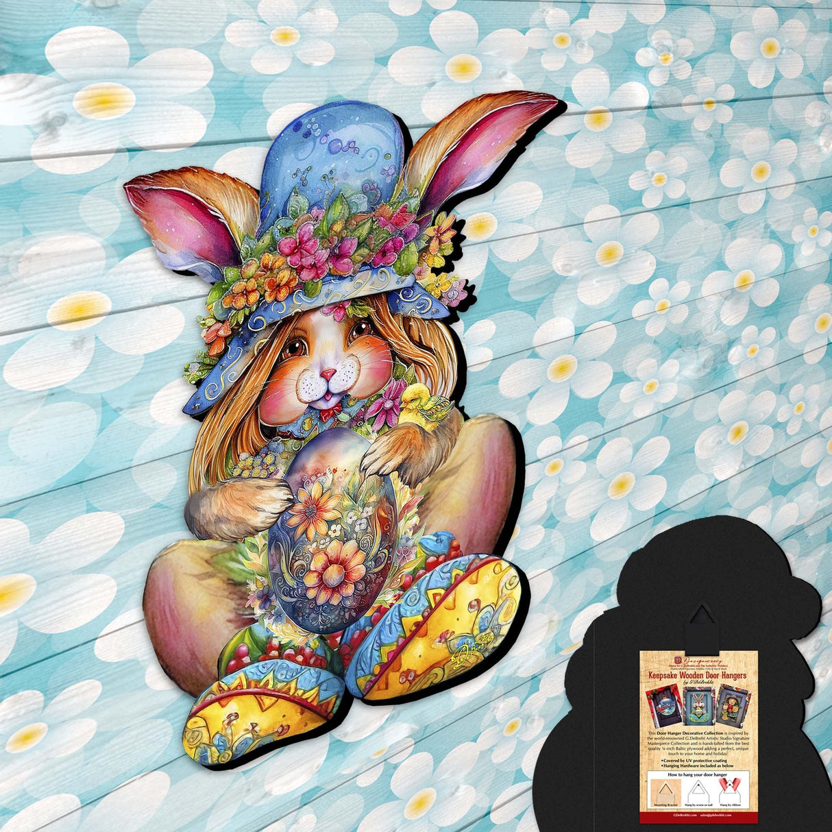 Easter Bunny Girl Holiday Door Decor by G. Debrekht - Easter Spring Decor - 8652765H