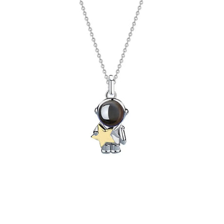 Astronaut Projection Couple Necklace Male And Female - Lootquake