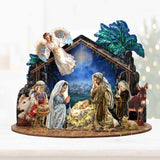 Nativity with Angel Decorative Village Set by D. Gelsinger Nativity Holiday Decor - 852760