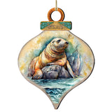 Coastal Sea Lion Wooden Ornaments by G.Debrekht - Wildlife Holiday Decor - 8710126