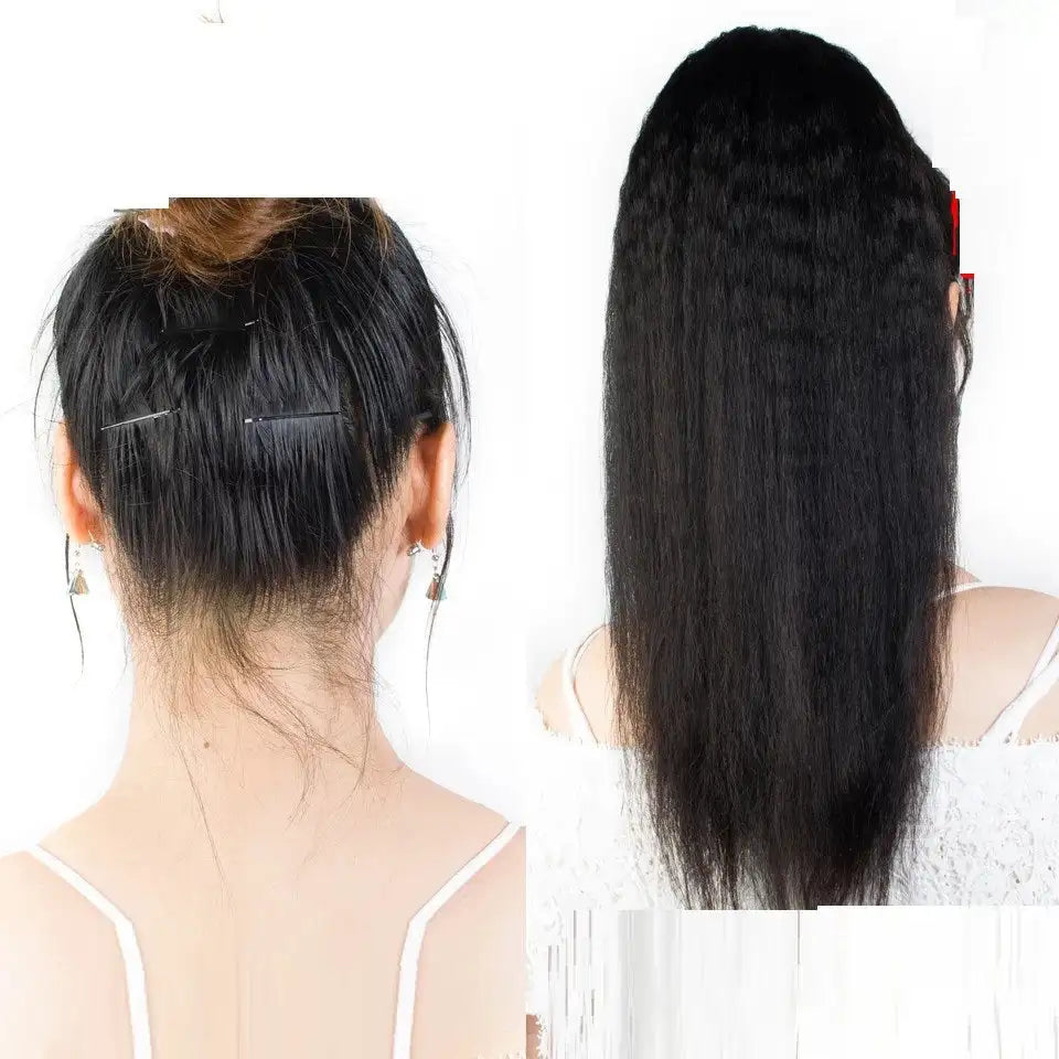 Ladies Bandage Real Hair Ponytail Cornbeard Piece - Lootquake