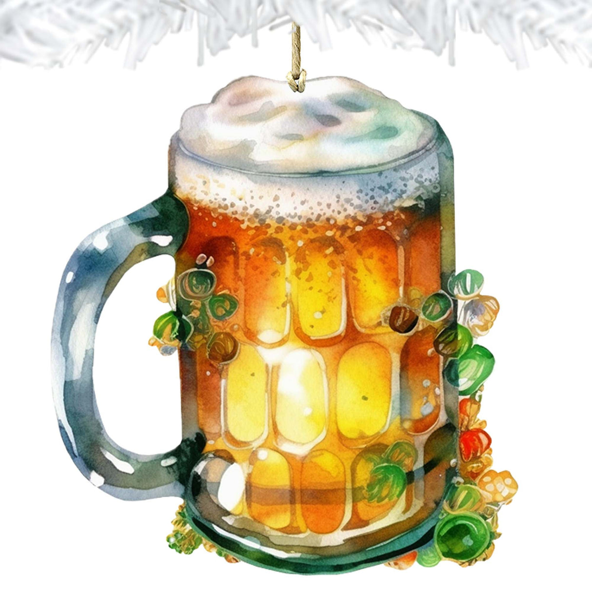 Irish Beer Mug Wooden Ornaments by G. DeBrekht Celtic St Patrick Decor - 8652775