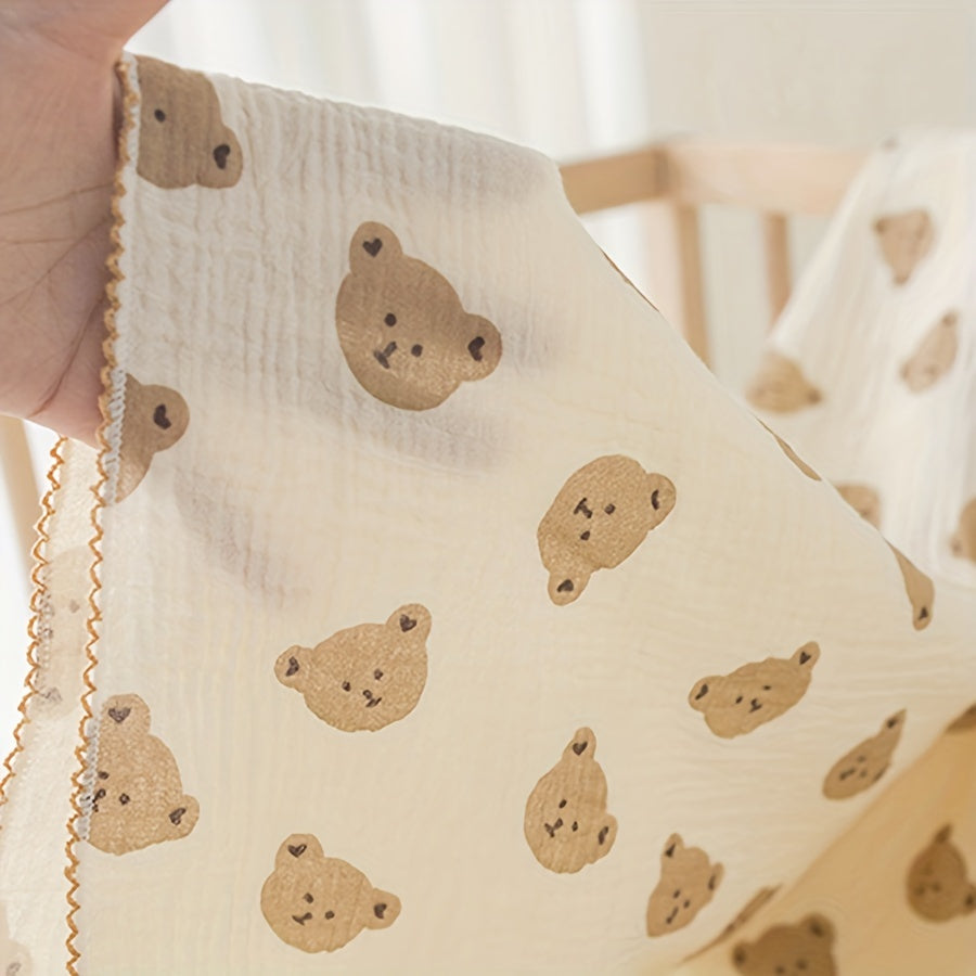 1pc Soft and Breathable Baby Muslin Swaddle Blanket for Boys and Girls - Cute Print Design - Perfect Newborn Baby Gift for Christmas