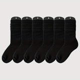 Conjunto de 3 pares de calcetines de media pantorrilla modernos para mujer, de punto liso, suaves y transpirables, tallas grandes (0XL-2XL).
