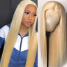 Reality golden long straight lace headgear - Lootquake