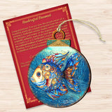 Coastal Decorations - Blue Fish Wooden Ornaments by G.Debrekht Coastal Holiday Decor - 8688181
