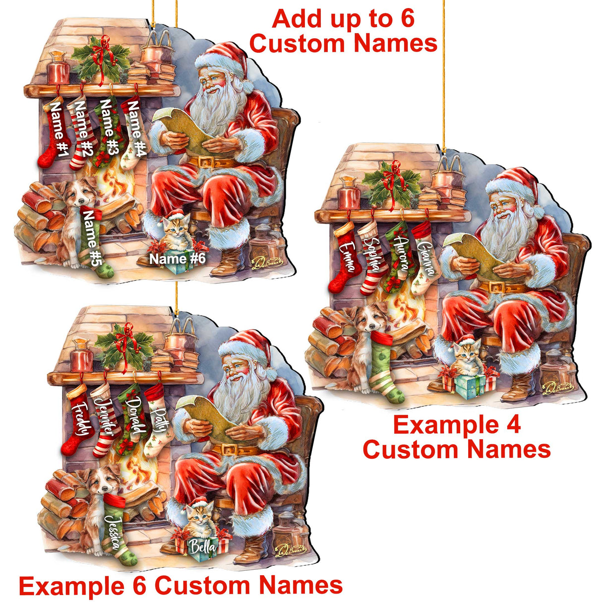 Personalized Santa's List Christmas Ornaments - Family Member Names Wooden Ornaments by G. Debrekht - Christmas Decor - 8652756P