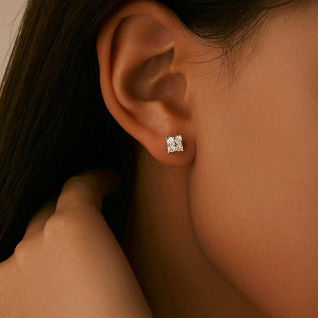 S925 Sterling Silver Diamond Flower Earrings - Lootquake