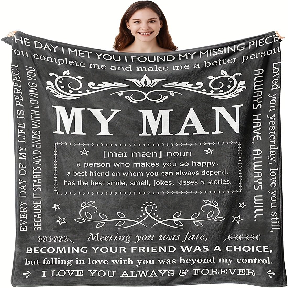 1pc Gifts Blanket For Him, Husband Boyfriend Gifts Blanket, Birthday Gift Ideas For Boyfriend, I Love You Gifts For Him Perfect For Birthday, Anniversary, Christmas, Valentine's Day, Soft And Comfortable Throw Blanket