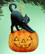Adornos de madera de calabaza y gato espeluznantes para Halloween - Adorno para árbol de Laura Seeley - Decoración de Halloween para Acción de Gracias - 8512054-2