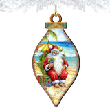 Santa on the Beach Decorations  Santa's Beach Break Wooden Ornaments by G.Debrekht Coastal Holiday Decor - 8688182