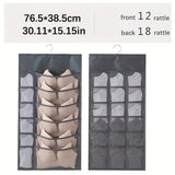 Sac de rangement pour sous-vêtements double face - Solution de rangement polyvalente pour lingerie et chaussettes, design compact et adapté aux voyages, avec fonction d'accrochage facile