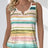 Ladies' V-neck Tie Dye Sleeveless Rainbow Colored Striped Print Proud Moon Tank Top Vest - Lootquake