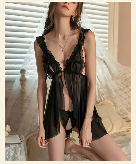 Lingerie Sexy Mesh Perspective Seductive Pajamas - Lootquake