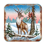Deer Wooden Cork Coasters Gift Set of 4 by Nature Wonders - Nature Wildlife Decor  - 95379C-S4
