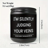 5.3oz Soy Wax Scented Candle with Inspirational Message - "I'm Silent Judging Your Veins for Loving You" - Perfect Appreciation Gift for Nurses, Nursing Students, and Loved Ones on Birthdays, Graduations, or Nurse's Day, Nurs