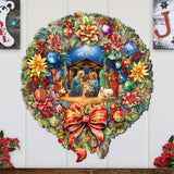 Nativity Wreath Holiday Door Decor by G. Debrekht - Nativity Holiday Decor - 8652805H