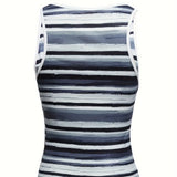 Ladies' Fashionable V-neck Striped Fashionable Casual Camisole Vest - Lootquake
