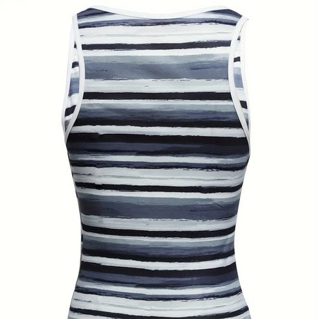 Ladies' Fashionable V-neck Striped Fashionable Casual Camisole Vest - Lootquake