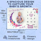 Extra Large Moon Baby Calendar Blanket - Oversized Soft Photography Prop for Girls First Year Milestones, Capturing Precious Moments with Adorable Monthly Themes - Perfect Festive Occasion Gift for Christmas, Halloween, Thank