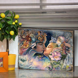 Arte de pared de madera "Preludio a un beso" de Josephine Wall - Decoración de fantasía - 852150-JW