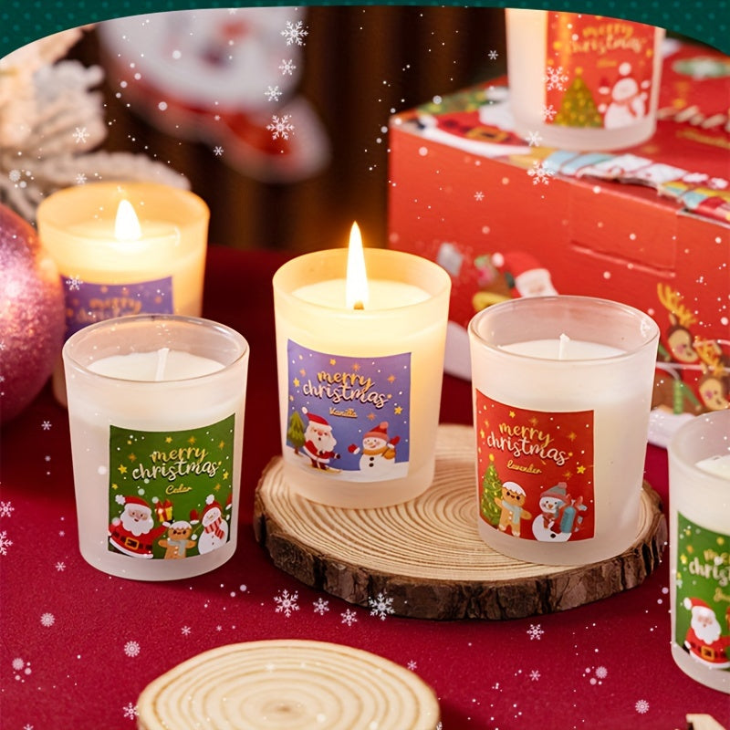 6pcs Soy Wax Scented Candle Set in Glass Jars - Perfect for Christmas, Thanksgiving, Valentine's, Mother's Day & Birthdays - Ideal for Yoga, Dining Decor & Indoor Ambiance
