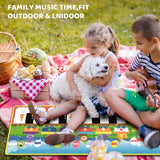 Tapis de piano musical pour enfants, jouet de danse au sol avec 10 chansons, 8 sons d'animaux et 5 modes. Tapis de jeu musical tactile pour enfants, jouet d'éveil musical, cadeau d'Halloween et de Noël pour l'hiver.