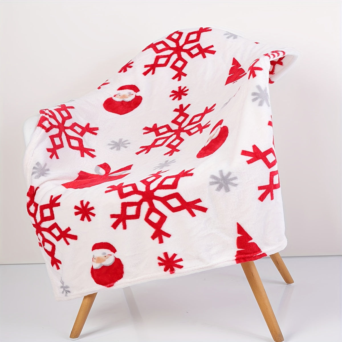 1 manta navideña de felpa, suave y cómoda, ideal para sofá, oficina, cama, camping, viajes, regalo de Navidad.