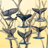 Juego de 6 adornos decorativos de madera con clip "Historias de ballenas vibrantes" de G. Debrekht - Decoración de vida silvestre - 8090104C-S6