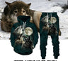 Digital Wolf Pattern Hoodie Sweater Pants Suit For Men And Women - Lootquake