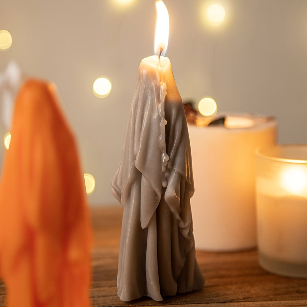 Bougie parfumée Halloween pour femme - Motif fantôme scintillant, idéale pour la décoration et les cadeaux