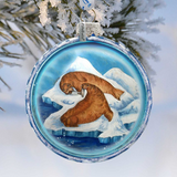 Arctic Family Glass Ornament by G. DeBrekht - Wildlife Holiday Decor - 764-012