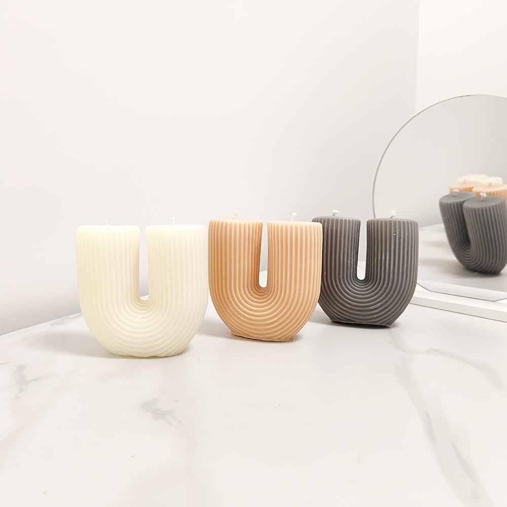 1pc 200g U-shaped Aesthetic scented candle for holiday birthday gift or home decor