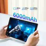 Tablette Android 12 10 pouces : processeur quad-core, 32 Go de stockage ROM (extensible jusqu'à 1 To), 2 Go de RAM, écran IPS HD 1280 x 800, appareil photo 2 MP + 2 MP, batterie 6 000 mAh, double caméra HD, Wi-Fi 6