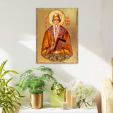 Icono religioso cristiano sagrado de madera chapado en oro de San Charalambous - Decoración inspiradora - 85055