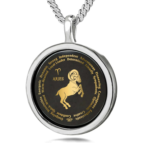 Aries Necklaces for Lovers of the Zodiac 24k Gold Inscribed - Lootquake