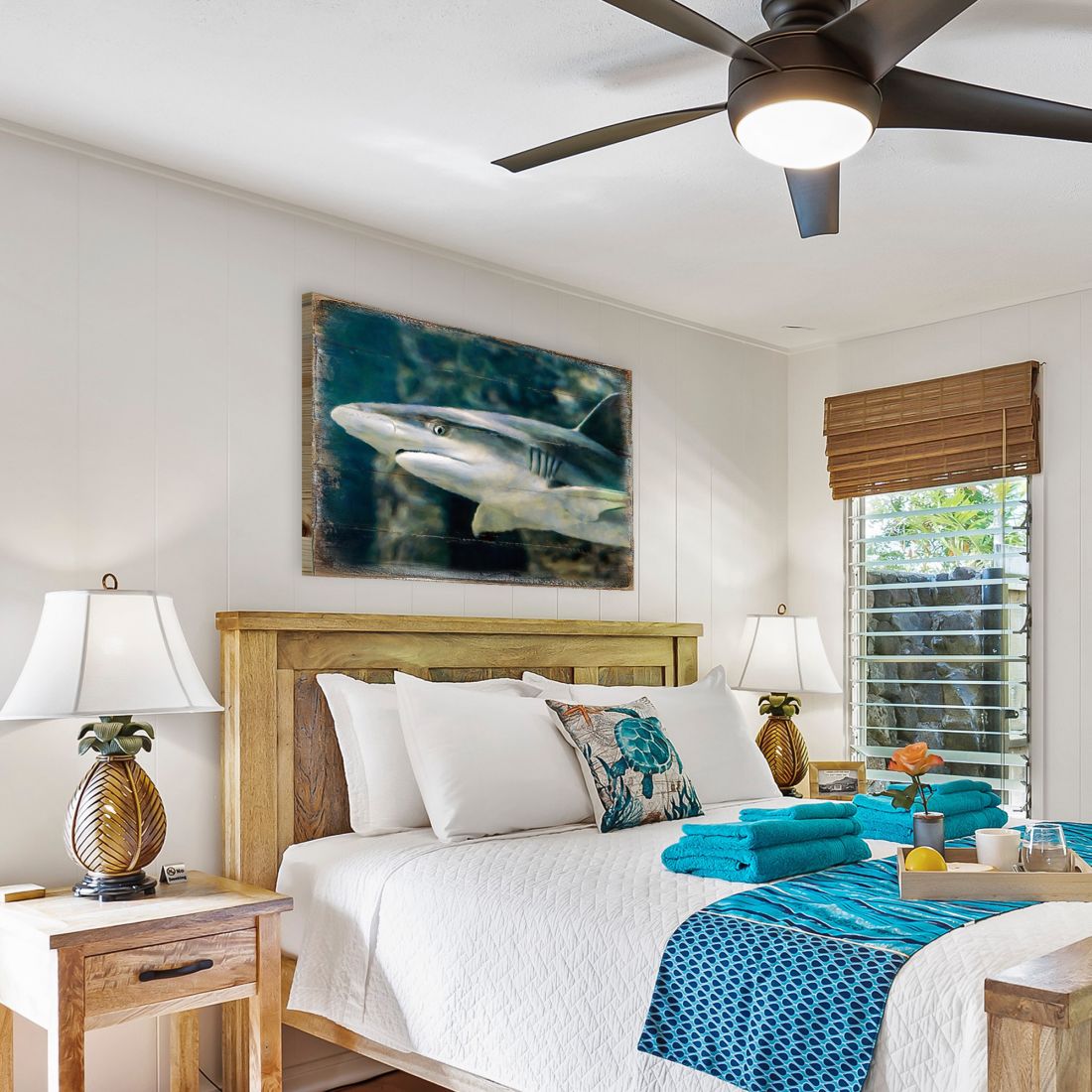 Zindanlari Shark Wooden Coastal Wall Art by Nature Wonders - Coastal Sea-Life Decor - 95324B