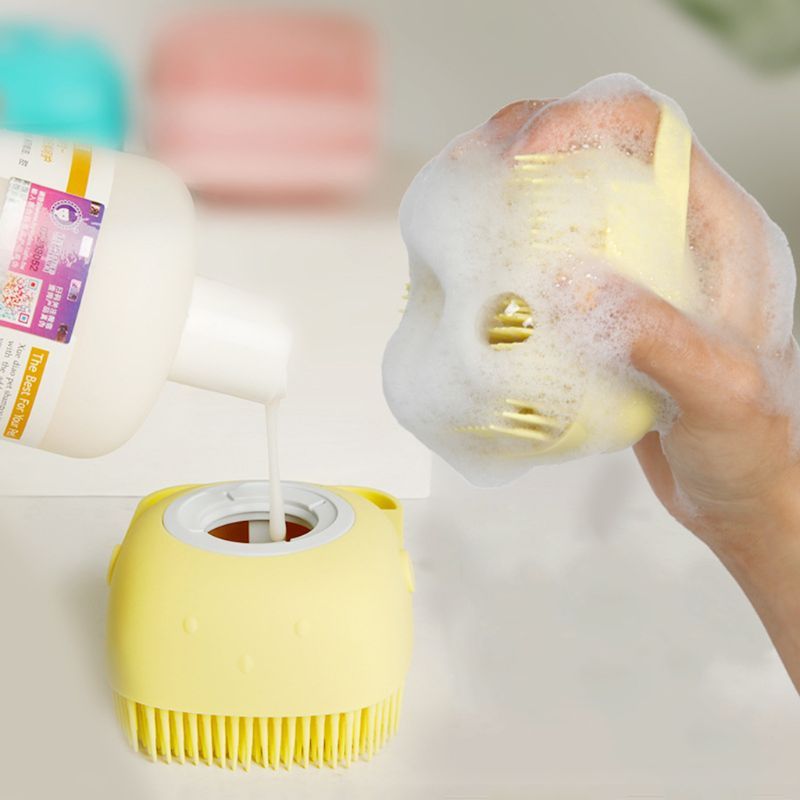 Silicone Pet Bath Brush Shampoo Dispenser
