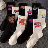 10Pairs Mens Graffiti Art Socks - Fashion-Forward, Cotton Blend, Breathable & Comfortable - Unisex, Outdoor Ready, All-Season Casual Wear