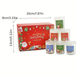 Coffret cadeau de bougies parfumées de Noël - 65 ml x 6 pièces, parfums rose, vanille, lavande et jasmin - Parfait pour la décoration des fêtes, les réunions de famille, les accessoires photo et les cadeaux de grand-mère