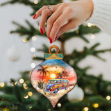 Nautical Christmas Ornaments - Sunset on the Beach Wooden Ornaments by G. DeBrekht Coastal Holiday Decor - 8688170